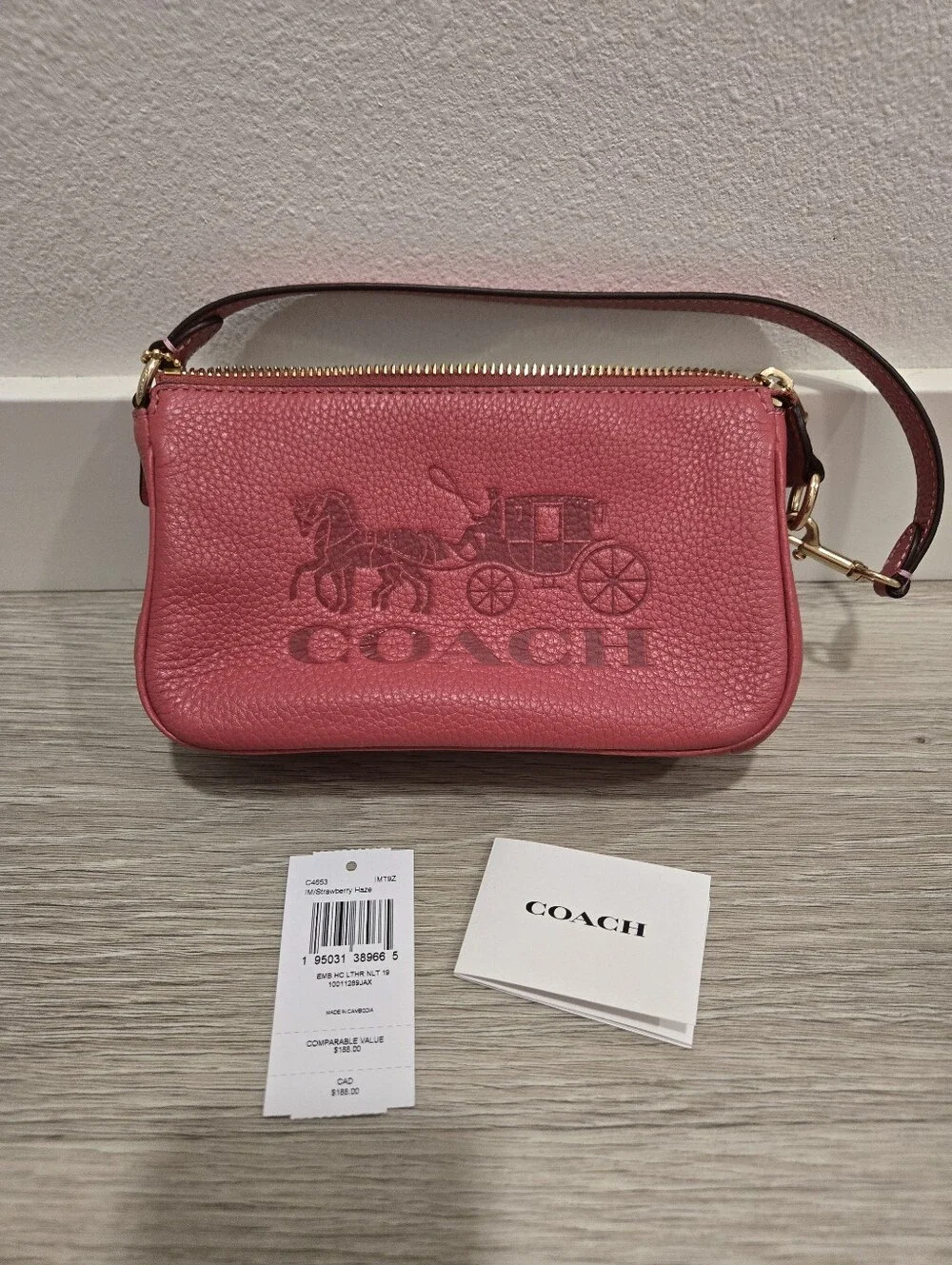 COACH Pebble Leather Pink Purse